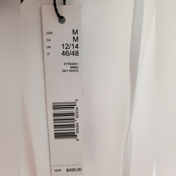 Elie Tahari Tassle Ruffle Ballon Sleeve Dress in Sky White - Picture 2 of 7